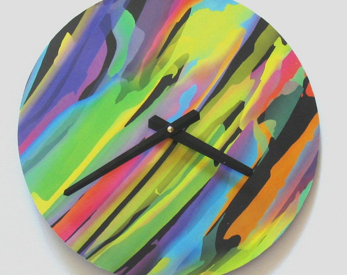 Painting Minimalist clock 12 inch large clock Vinyl clock. Wall art Unique wall clock Art clock