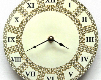 Small wall clock. 7 in clock. Retro clock with roman numerals. Unique clock. Modern art clock. Recycled record.