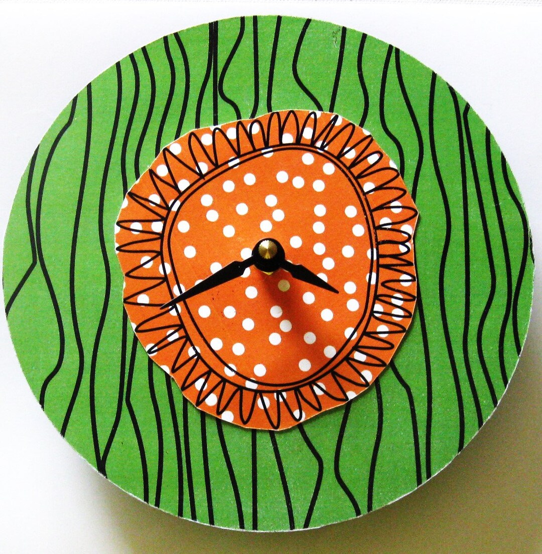 Small Wall Clock. Funky Clock Made From Recycled Record. Art Etsy