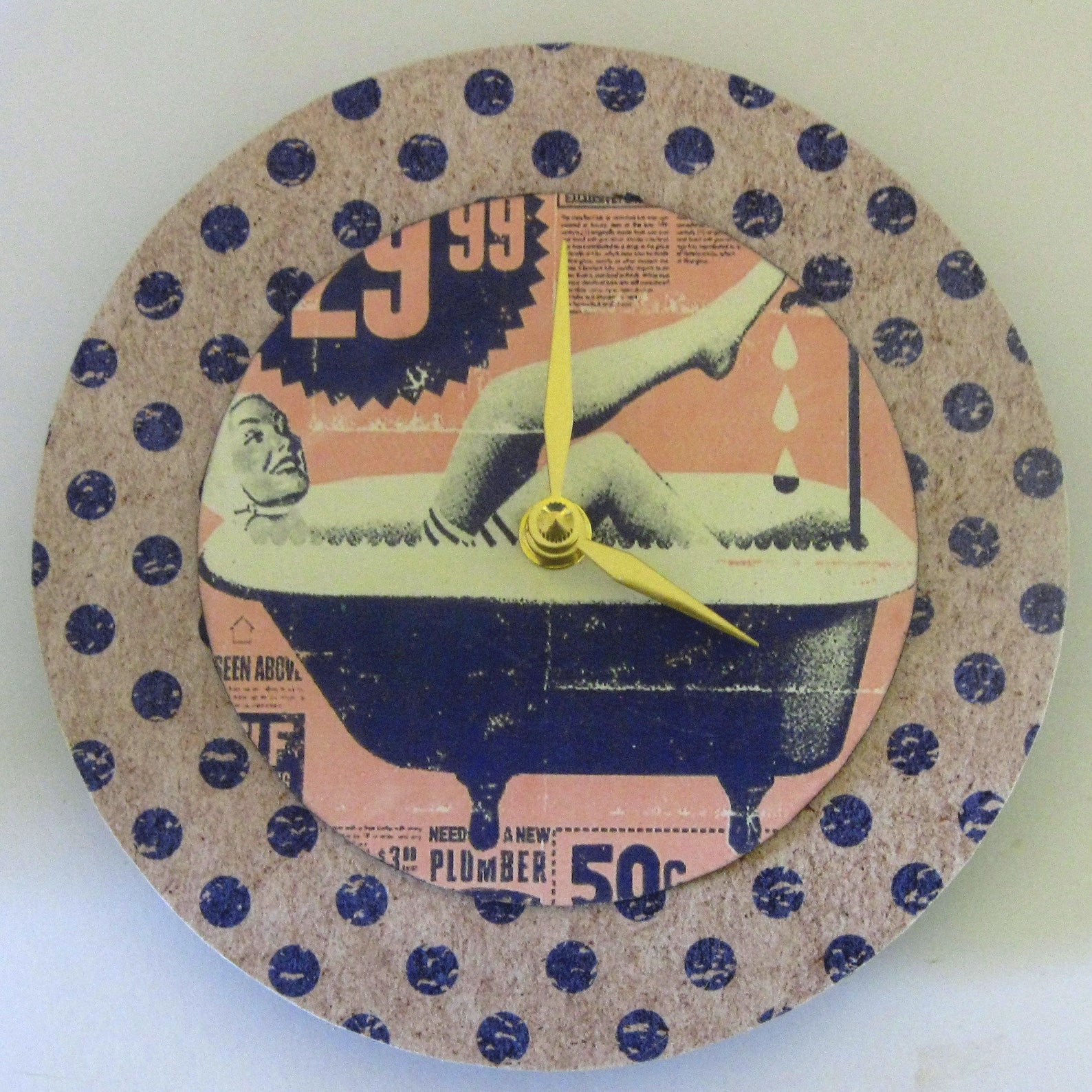 Small Wall Clock. Retro Clock. Bathroom Clock. Unique Clock. Etsy