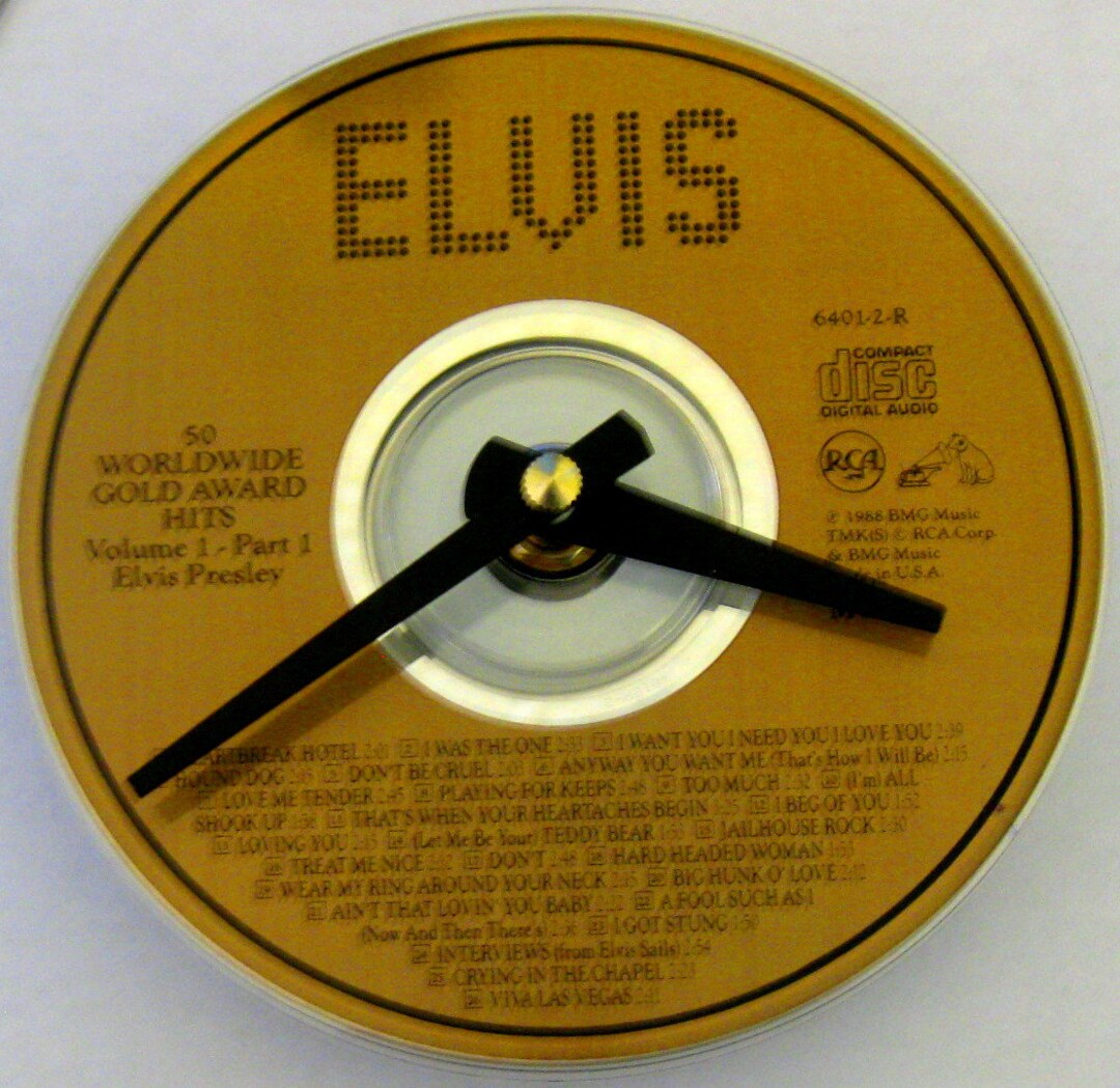 Elvis Presley Clock. ELVIS. Rock 'n Roll Clock. Recycled Etsy