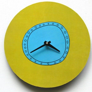 Funky art wall clock, 10 in clock, Unique minimalist modern clock, Eco-friendly clock. Recycled record.