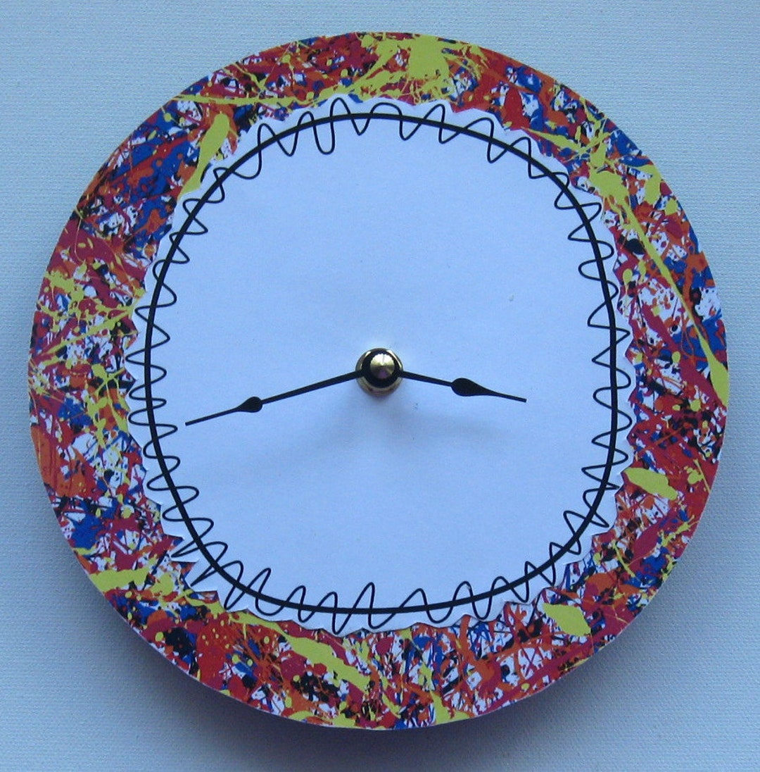 Small Wall Clock. Art Clock. Funky Clock. 7 Inch Clock. Etsy