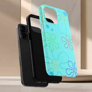 SpongeBob Style Floral Tough Phone Cases - Cute Chic Accessory, Gift for Teens, Spring Must-Have, Durable Protection, Fun Design