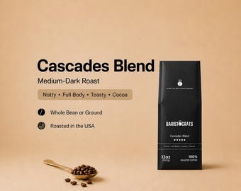 Mélange de café Cascades, torréfaction moyenne, 12 oz en grains ou moulu