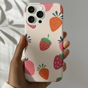 Süße Beeren Handyhülle | Erdbeere Trendy Tough Pink Ästhetische Handytasche iPhone Schutzhülle Geschenk für ihren Sommer Vibes Beerenliebhaber