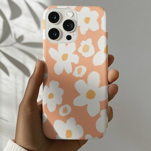 White Flower Phone Case for iPhone 16 15 14 13 12 Pro Max, iPhone 16e, 15 14 Plus, iPhone 13 12 Mini, X XS XR SE, iPhone 11 Tough Cover