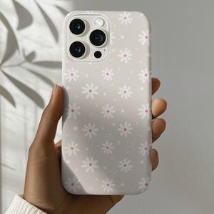 White Daisy Purple Phone Case for iPhone 16 15 14 13 12 Pro Max, iPhone 16e, 15 14 Plus, iPhone 13 12 Mini, X XS XR SE iPhone 11 Tough Cover