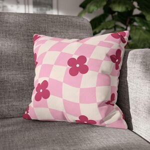 Funda de almohada vintage de lona de poliéster, estilo retro, para decoración del hogar de mediados de siglo, acogedora funda de cojín con acento de granja, idea de regalo estética.