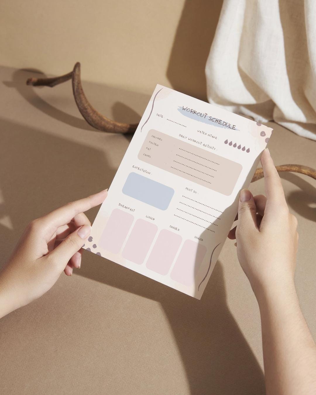 Fitness Planner Printable Canva Template, Pink Workout Planner Women ...