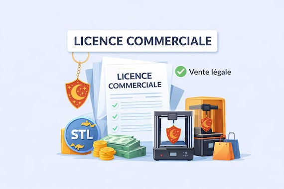 Licence Commerciale pour STL – Autorisation de Vente des Objets Imprimés – Usage Commercial Impression 3D