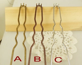 20%off 2pcs (100mm) High Quality Hair Fork Charm For Diy Hair Accessories, 3 loops at the top