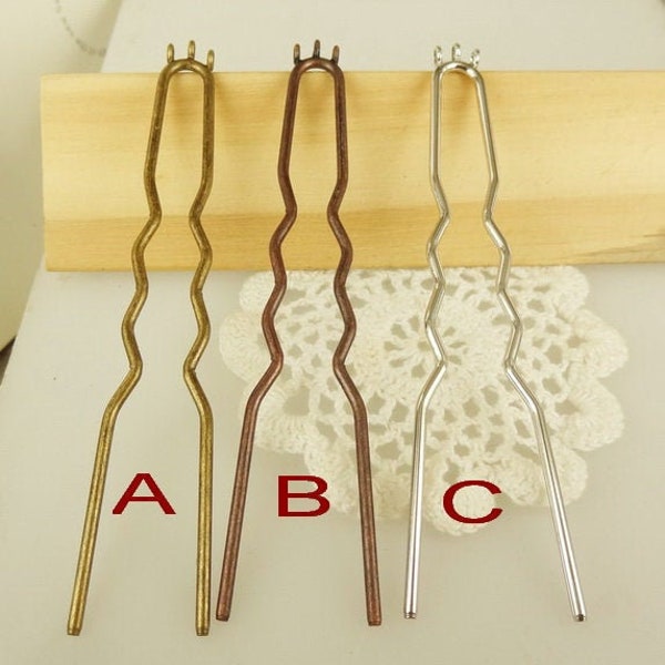 20%off 2pcs (100mm) High Quality Hair Fork Charm For Diy Hair Accessories, 3 loops at the top