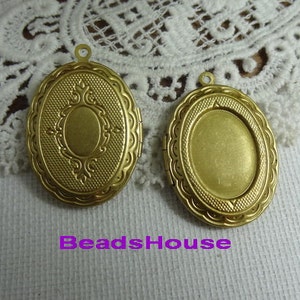 10pcs 23x30mmRaw Brass Locket Pendant Charms, NICKEL FREE zdjęcie 1