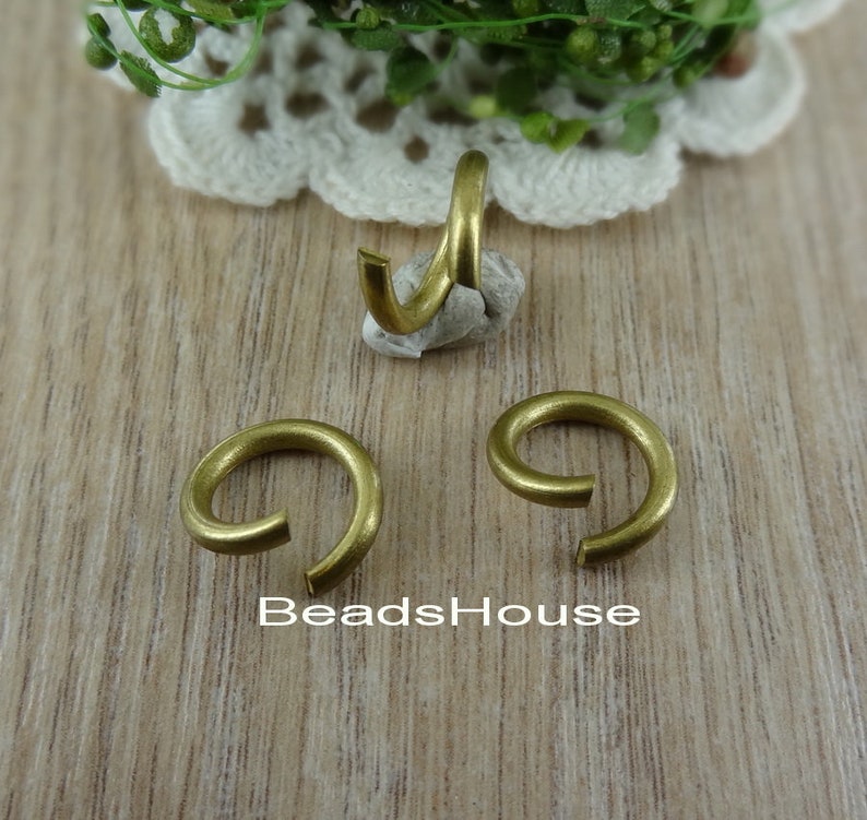 Raw Brass Open Jumpring Round 24 pcs - Jumprings Jewelry Findings 2.0x 10mm