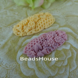 313-00-CA 4pcs Lirios Bonitos Cabochon - Lila / Marfil