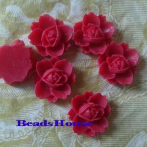 NEW 620-00-806-CA  6 Pcs Beautiful Rose Cabochon -Deep Rose