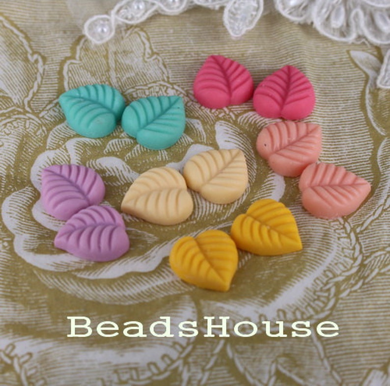 625-00-CA 12 pcs Leaf Cabochon Mix Colour image 1