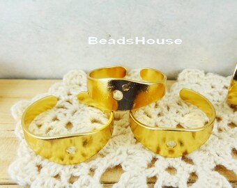 RR-700-GN  12pcs High Quality Guaranteed Golden Plated/Silver PlatedBrass Ring, Nickel Free