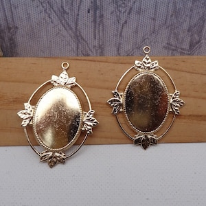 4pcs (18x25mm) High Quality Golden Plated on Brass Silver Plated Victorian Cabachon Cameo Frame -18x25mm