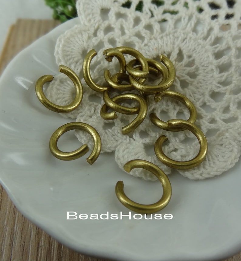 Raw Brass Open Jumpring Round 24 pcs - Jumprings Jewelry Findings 2.0x 10mm