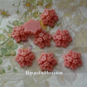 8pcs (20mm) Pretty Rose Cabochon-Pink