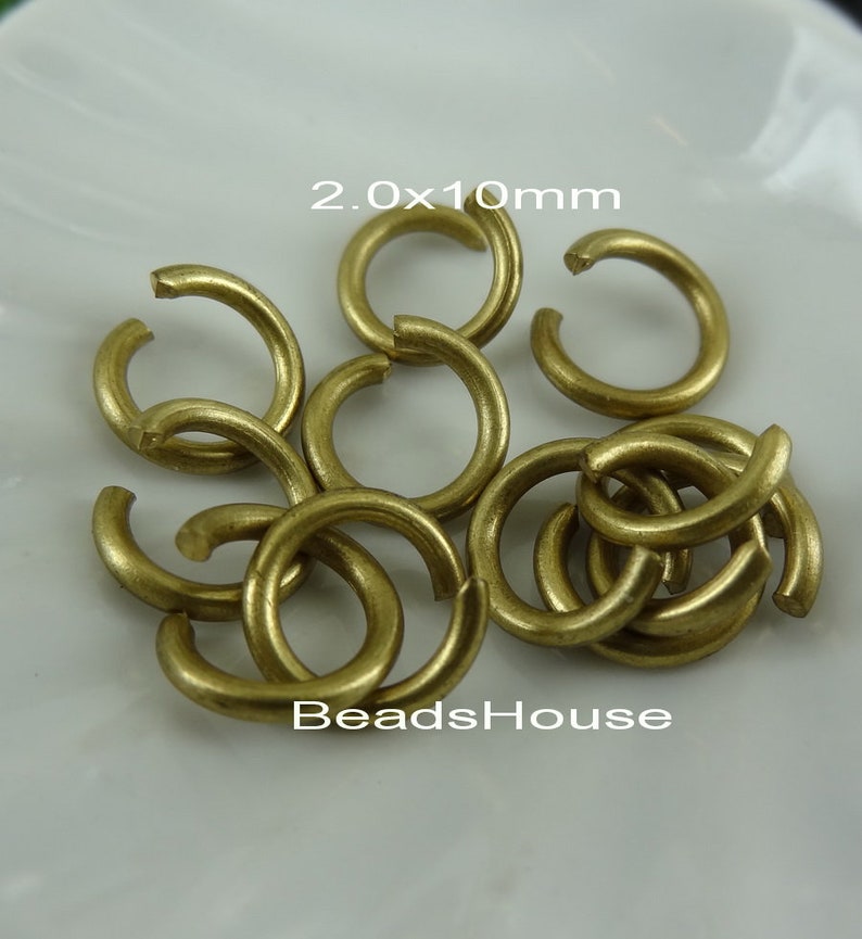 Raw Brass Open Jumpring Round 24 pcs - Jumprings Jewelry Findings 2.0x 10mm