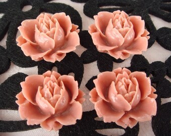 621-00-CA   6pcs Pretty Rose Cabochon -Dusty Pink