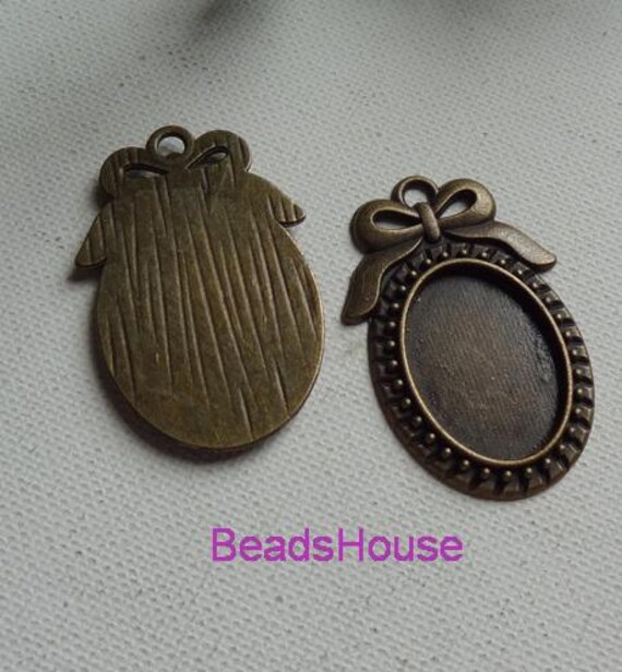 2x Anhänger Fassung Für 13 Mm X 18 Mm Cabochon, A Produktbild-Vorschau 2