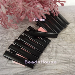 HC-33-BK   24pcs (35mm) Diy Hair Clip , Black Coating Clip, Nickel Free