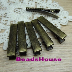 HC-13-At  72pcs (7x40mm)Antique Bronze Plated Hair Clip, NICKEL FREE