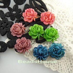 57-00-TY  8pcs  Tie-Dyed Beautiful Rose Cabochon