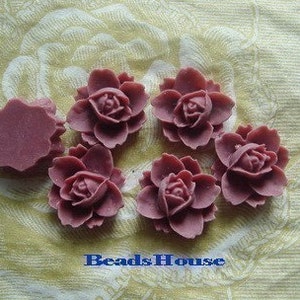 620-07-432-CA  8Pcs Beautiful Rose Cabochon - Heather Rose