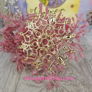 FF-600-27GD 6pcs 46mm Golden Plated on Brass Filigree/Pendant image 3