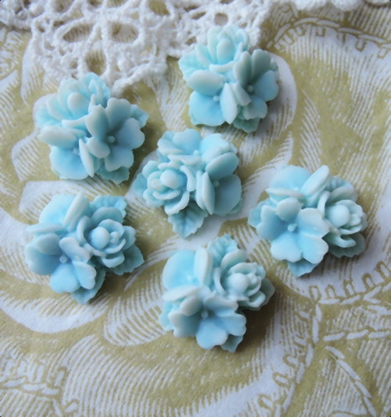Blue White 15/%off 404-00-CA 6pcs Beautiful Star Flower Cabochon