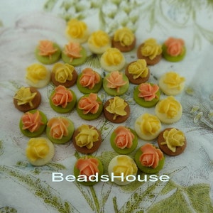 10-00-CA  12pcs (10mm) Miny Tiny Beautiful Rose Cameo -Rose Cabochon