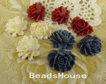 20% off 34S-00CA  6pcs Small Cabbage Rose Cabochon