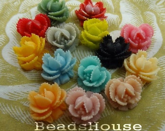 311-00-CA  28pcs Mini Rose Cabochons - Mix Colour