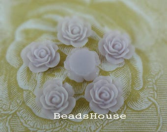 20%off: 698-00-CA 6pcs (15mm) High Quality Rose Cabochon- Orchid Ice