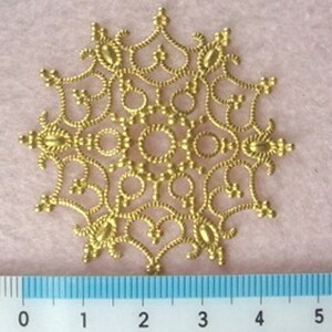 FF-600-27GD 6pcs 46mm Golden Plated on Brass Filigree/Pendant image 5