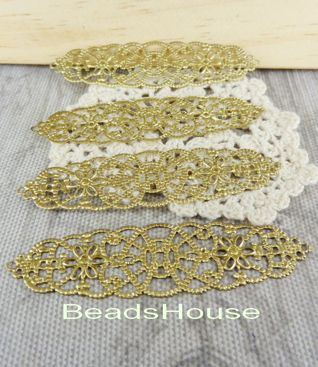 FF-600-R 12pcs Raw Brass Filigree Charms, NICKEL FREE - Etsy
