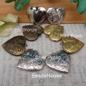 LK-100-28AR  6pcs(28mm )Heart Locket Pendant Charms,Nickel Free