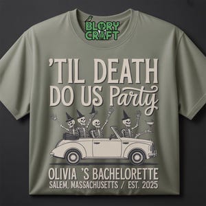 Gothic Bride Halloween Shirt, Skeleton Bride Bachelorette Tee, Til Death Do Us Party Top, Spooky Bride Gift, Comfort Colors® Bridal Shirt