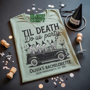 Bride Or Die Bachelorette Shirt, Gothic Skeleton Bride Top, Til Death Do Us Party Tee, Spooky Bridal Party Gift, Comfort Colors®