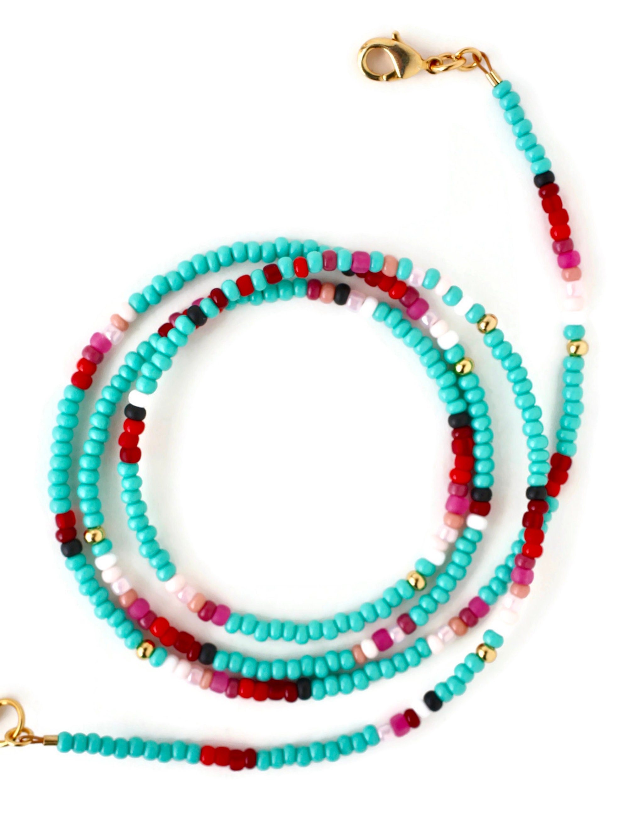 Turquoise Seed Bead Wrap Bracelet Multicolor Bracelet in Etsy Canada