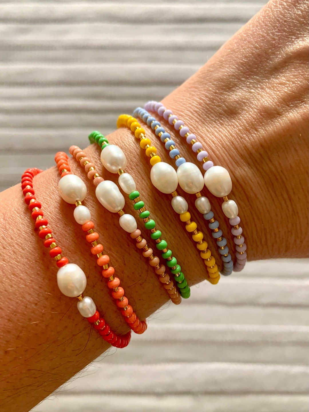 Mixed Colour Beads Fresh Water Pearl Bracelet main image 1