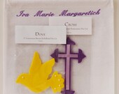 Custom size (up to 15 quot w x 18 quot h) First Communion Confirmation Banner Kit - with 3 lines of Personalization 2 Embellished Religious Symbols