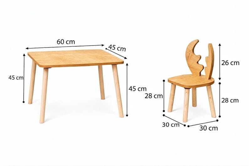 Montessori-inspiriertes Geschenk für Kinder – Holz Tisch und Stuhlset perfekt für Geburtstage und Weihnachten.
