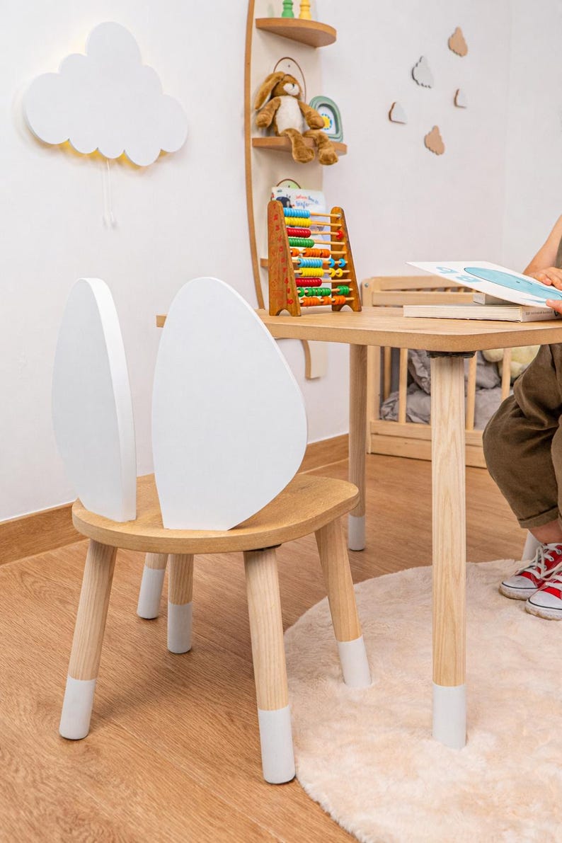 Montessori-inspiriertes Geschenk für Kinder – Holz Tisch und Stuhlset perfekt für Geburtstage und Weihnachten. Holz Kindertisch mit zwei Stühlen; ideal für Malen, Zeichnen, Basteln und Lesen, kompaktes Montessori Tisch-Set für tägliche Aktivitäten.