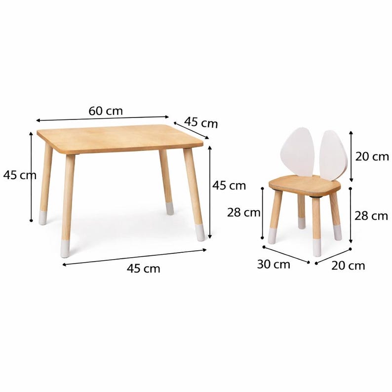 Montessori-inspiriertes Geschenk für Kinder – Holz Tisch und Stuhlset perfekt für Geburtstage und Weihnachten. Holz Kindertisch mit zwei Stühlen; ideal für Malen, Zeichnen, Basteln und Lesen, kompaktes Montessori Tisch-Set für tägliche Aktivitäten.